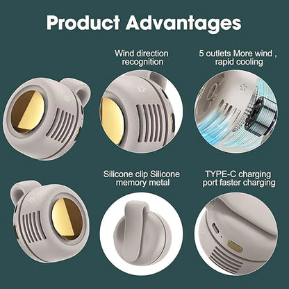 Mini Bladeless Clip-On Portable Fan