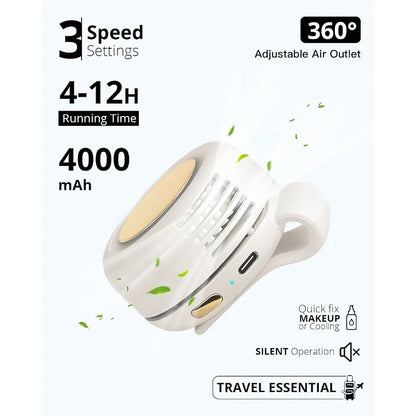 Mini Bladeless Clip-On Portable Fan