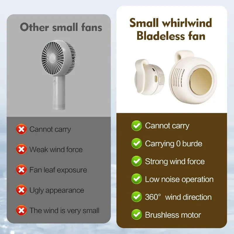 Mini Bladeless Clip-On Portable Fan